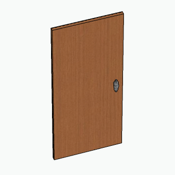 Flat Door 3D Model – Earth Color